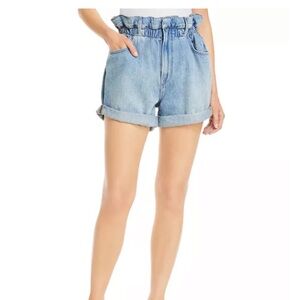Frame Denim High Waist paper bag denim shorts